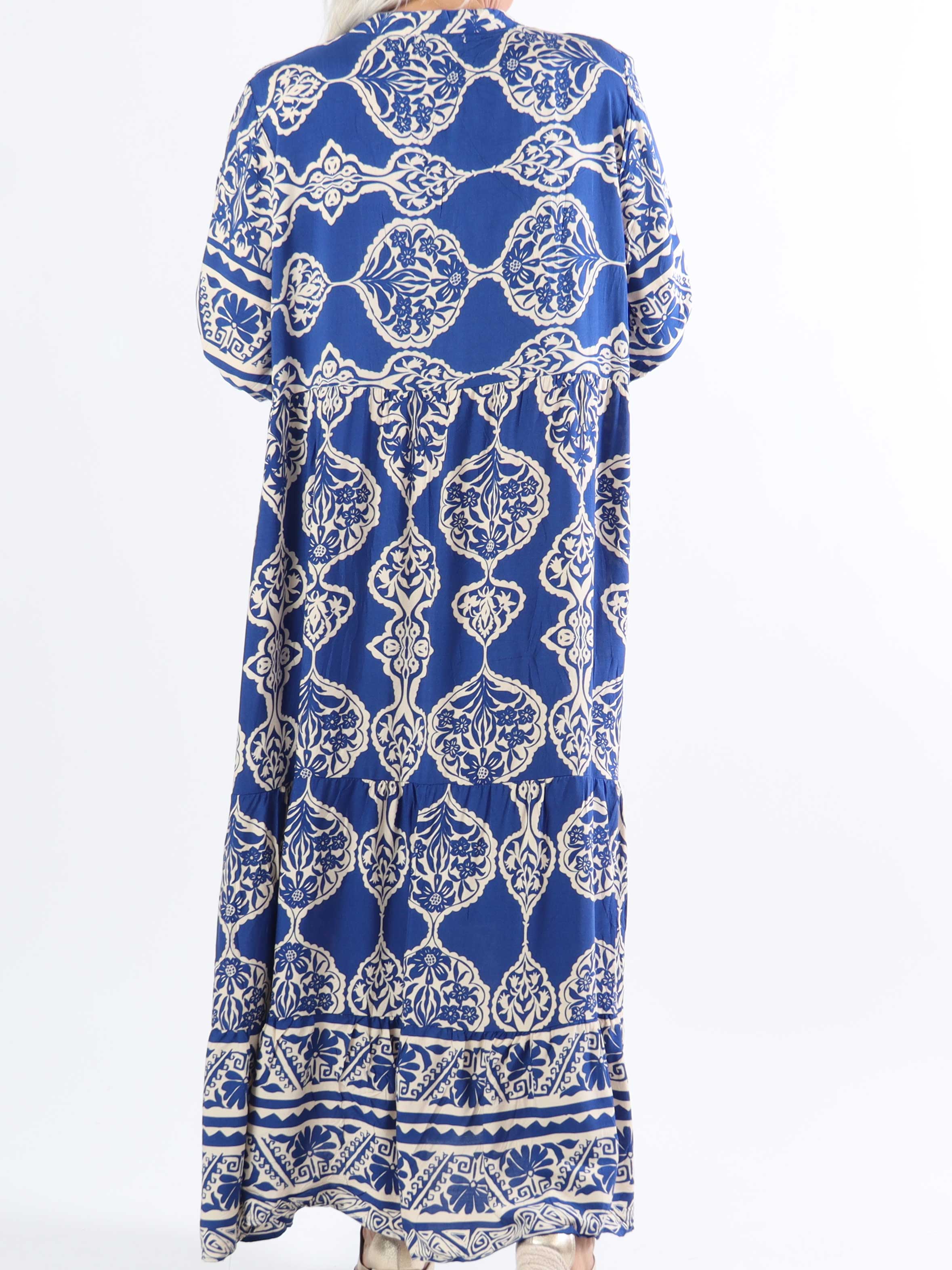 Melly - Lang mønstret plus size tunikakjole